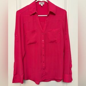 Express Fuchsia Button-Down Shirt